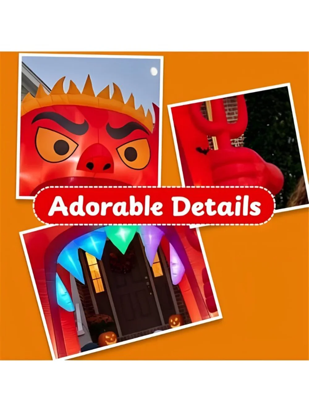 13FT Halloween Inflatable Archway, Red Devil Blow Up Yard Decor
